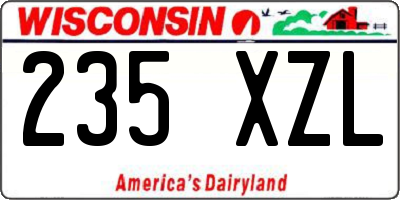 WI license plate 235XZL