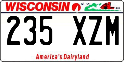 WI license plate 235XZM