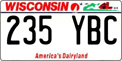 WI license plate 235YBC