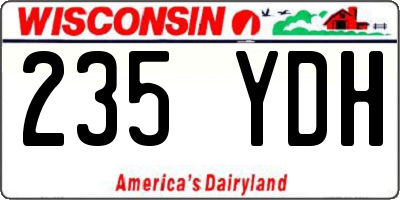 WI license plate 235YDH