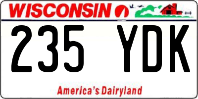 WI license plate 235YDK
