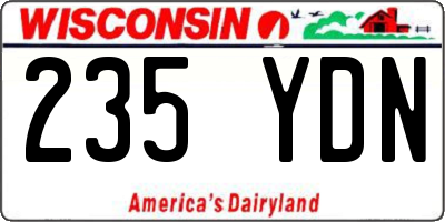 WI license plate 235YDN