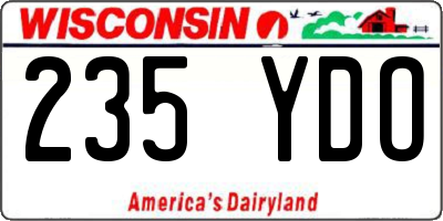 WI license plate 235YDO