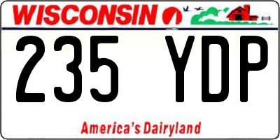 WI license plate 235YDP