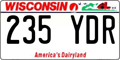 WI license plate 235YDR