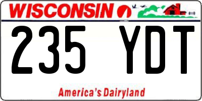 WI license plate 235YDT