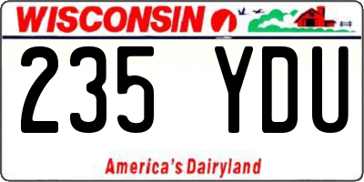 WI license plate 235YDU