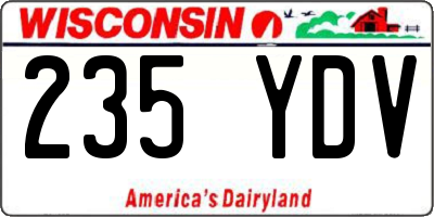WI license plate 235YDV