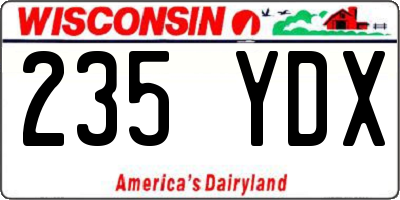 WI license plate 235YDX