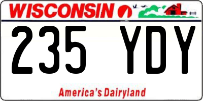 WI license plate 235YDY