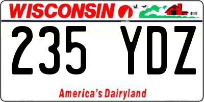 WI license plate 235YDZ