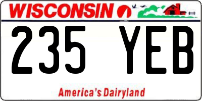WI license plate 235YEB