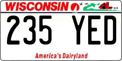 WI license plate 235YED