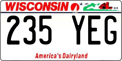 WI license plate 235YEG
