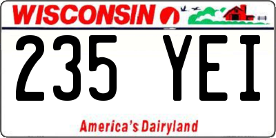 WI license plate 235YEI