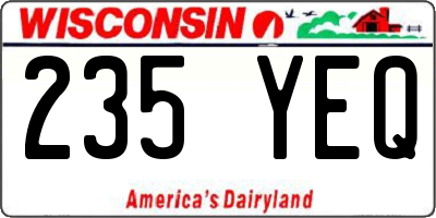 WI license plate 235YEQ