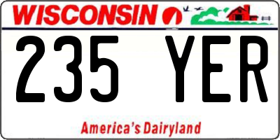 WI license plate 235YER