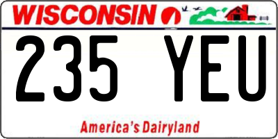 WI license plate 235YEU
