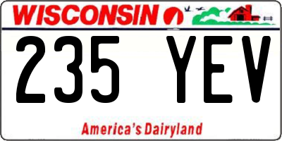 WI license plate 235YEV