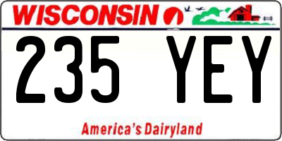WI license plate 235YEY