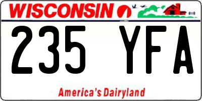 WI license plate 235YFA