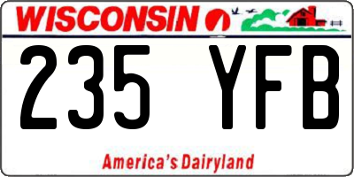 WI license plate 235YFB