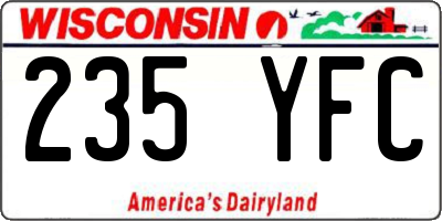 WI license plate 235YFC