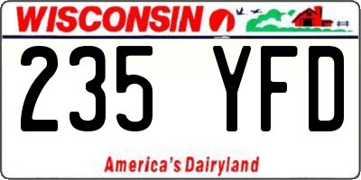 WI license plate 235YFD