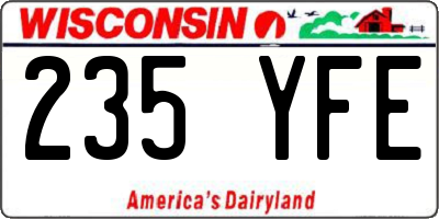 WI license plate 235YFE