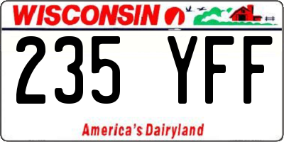 WI license plate 235YFF