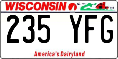 WI license plate 235YFG