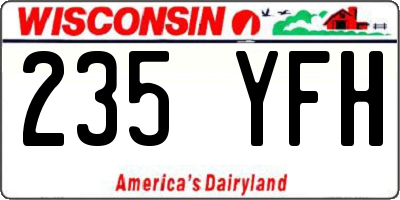 WI license plate 235YFH