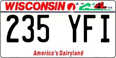 WI license plate 235YFI