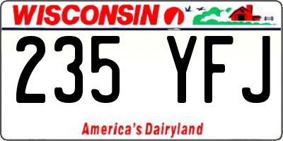 WI license plate 235YFJ