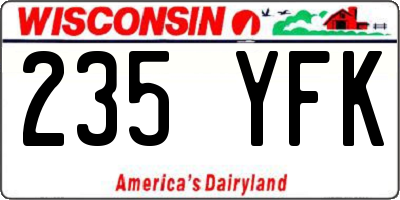 WI license plate 235YFK
