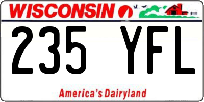 WI license plate 235YFL