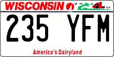 WI license plate 235YFM