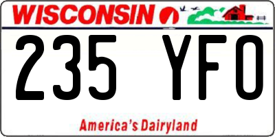 WI license plate 235YFO