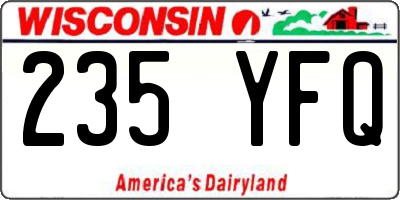 WI license plate 235YFQ