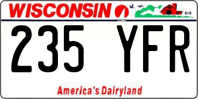 WI license plate 235YFR