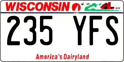 WI license plate 235YFS