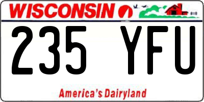 WI license plate 235YFU