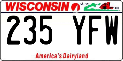 WI license plate 235YFW