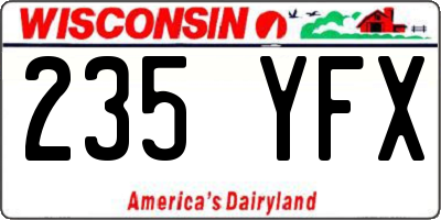 WI license plate 235YFX
