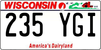 WI license plate 235YGI