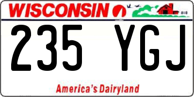 WI license plate 235YGJ