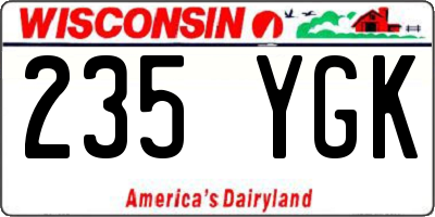 WI license plate 235YGK