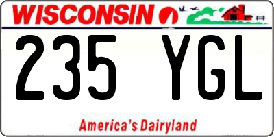 WI license plate 235YGL