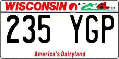 WI license plate 235YGP