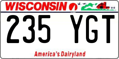 WI license plate 235YGT